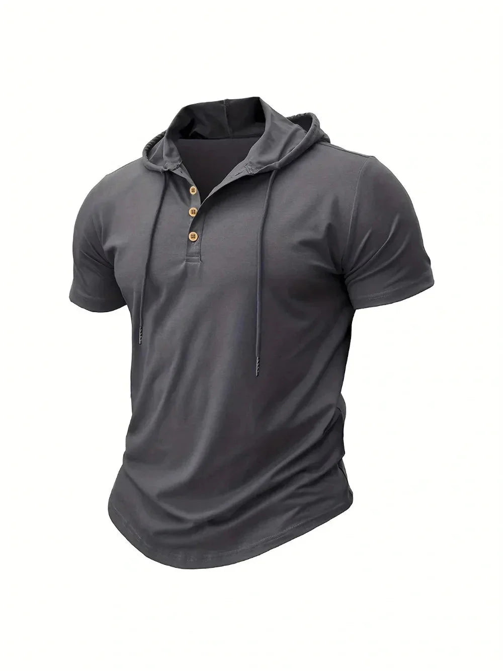 Men T Shirts  Summer Slim Fitness Hooded Short-Sleeved Bodybuilding Quick Dry Tshirt Male Gym Clothes Breathable Sports Tops