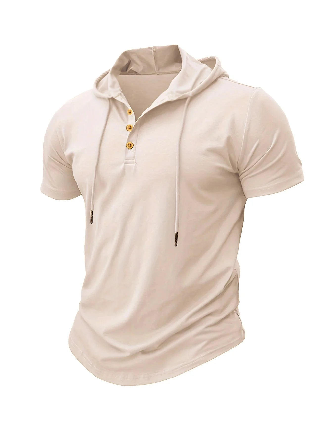Men T Shirts  Summer Slim Fitness Hooded Short-Sleeved Bodybuilding Quick Dry Tshirt Male Gym Clothes Breathable Sports Tops